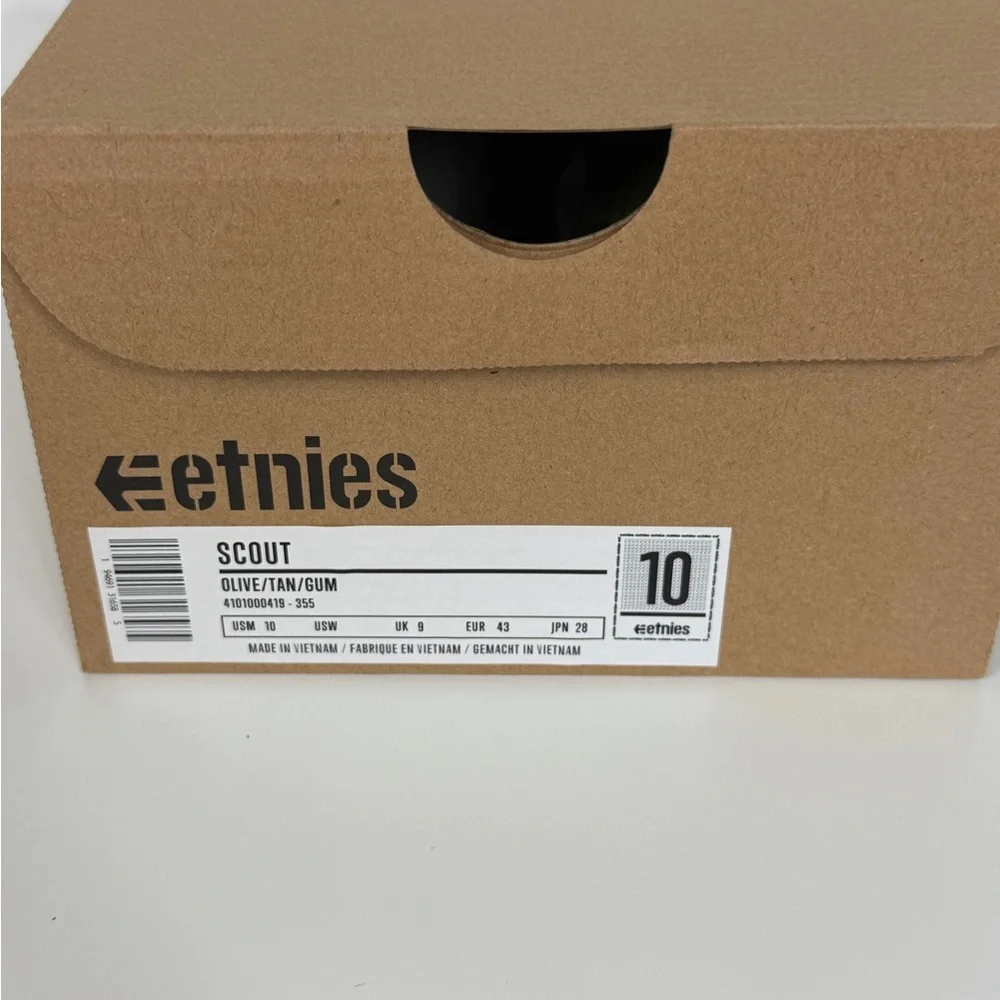 Etnies Scout Skate Men’s Size 10 Olive Tan Gum Sneakers‎ Casual Shoes NIB